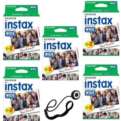 Image of Fujifilm Instax Wide Instant Film Twin Pack with Free Bonus Cap Keeper - (5 Twin Pack)