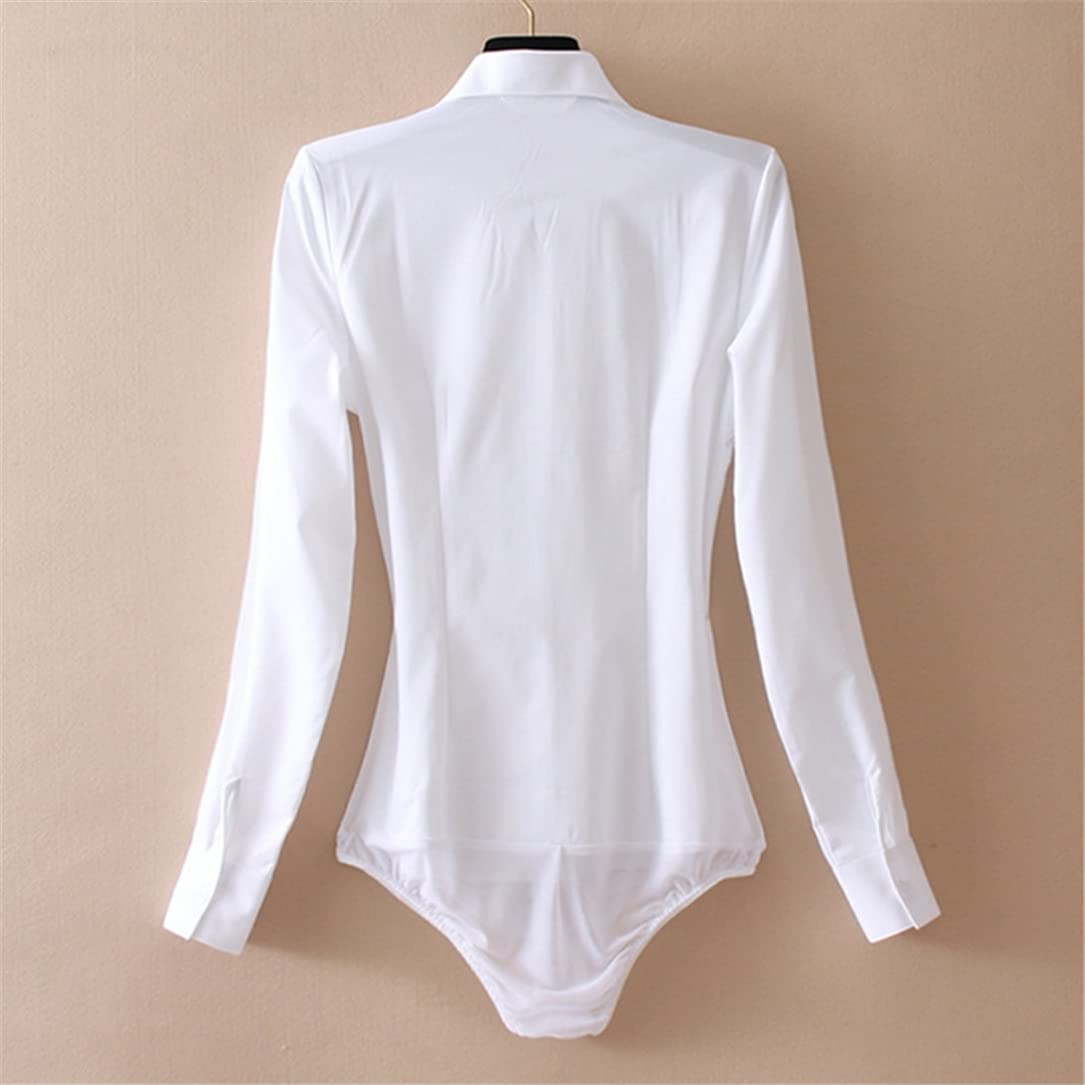 Adhdyuud Body de oficina para mujer, camisa de trabajo de negocios, blusas y tops de manga larga para mujer