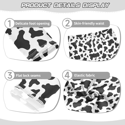 ALAZA Girls' Leggings Children's Yoga Pants Skinny Printed Dance Cow Camouflage Black White Comfortable 4T2