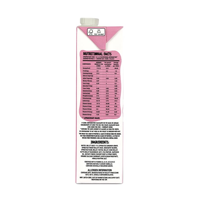 VDC Millet Drink-Non dairy, Rich in Protein,Source of Dietary Fiber, Zero Cholesterol, Lactose free, Fortified with Vitamins & Minerals, Vegan, No added Sugar, Zero... - Image 2