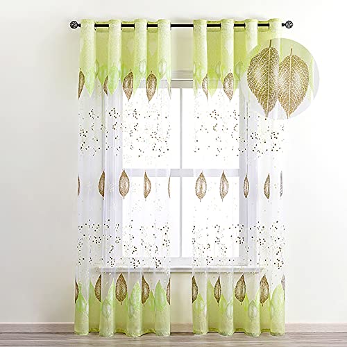 Rozhuhro Juego de 2 Cortinas Transparentes Gasa Cover