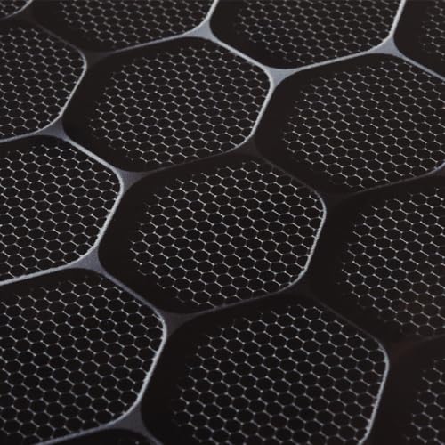 Image of Blueshyhall 2PCS Car B-Pillar Vinyl Decals, Black Honeycomb Personalized Vehicle Door Pillar Sticker, HD Printed PET Waterproof Sun Protection Scratch Cover
