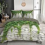 【Caractéristiques】Ensemble de literie imprimé en 3D, Lierre mural de mode.Caché fermeture Éclair design,pratique pour mettre votre couette dans et en dehors,se laver facilement sans déformation après après une utilisation répétée.Il peut contenir jusqu 