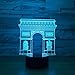 Produktbild Tianyifengg LED Nachtlicht-3D Vision-Sieben Farben-Fernbedienung-Französisch Arc de Triomphe Gebäude Nachtlicht bunten Nachtlicht Schlaf Beleuchtung Kinder Kinder Spielzeug Geschenke