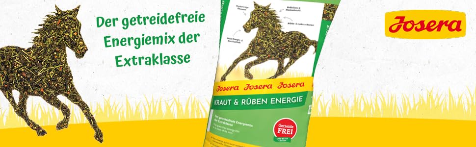 JOSERA Kraut & Rüben Energie (1 x 15 kg) | PFERD | Premium Pferdefutter | Energiemix der Extraklasse - effizienter Muskelaufbau dank Pflanzenproteinen | getreidefrei | stärkereduziert | 1er Pack