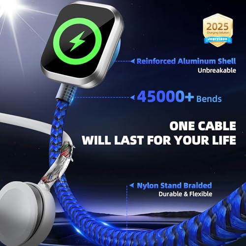Image of Dual C Ports Multi Charging Cable for iWatch Charger, 5FT Travel Essentials