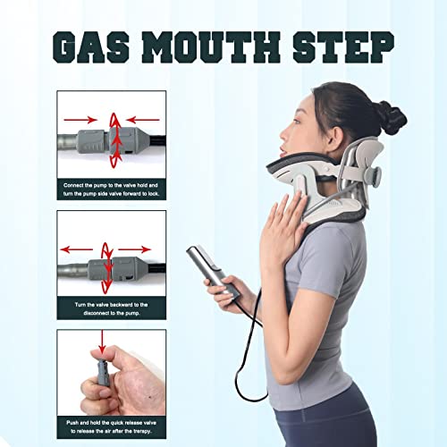 Image of Cervical Neck Traction Device,Electric Air Pump Neck Stretcher Cervical Traction Device,with 3 Power Traction and 8 Airbag Support,Neck Brace which Decompresses the Neck and Relieves