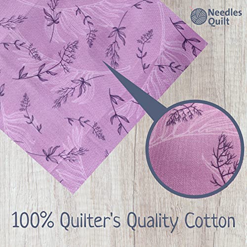 Needles Quilt Studio - Fat Quarter & Jelly Roll Bundle Pack (Amethyst Garden) | Cotton Strips Bundles For Quilting - Jelly Rolls For Quilting Fabrics Quilters & Sewing Precuts Cloth For Quilts #TOP5