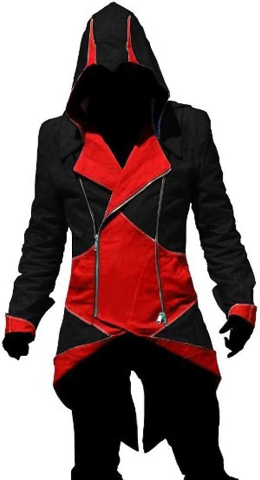 Assassins Creed III Connor/conner Kenway Hoodie Costume Jacket Coat - 7 Opitions (Men-Large, Black with Red)