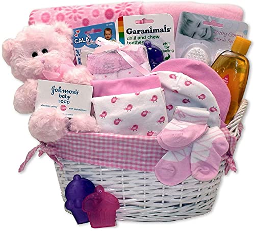 Image of Simply Baby Necessities Baby Girl Basket - Pink