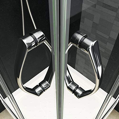 Festnight Shower Enclosure with Sliding Doors Satin Chrome Frame Bathroom Shower Partition Safety Glass Shower Corner Screen Wall 31.5 x 31.5 x 72.8 Inches (L x W x H)