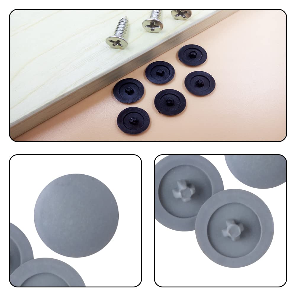 Loekrdos 400 Pcs Press Fit Screw Cap Furniture Phillips Head Screw Covers Plastic Screw Head Cap for Furniture Cabinet Shelf - Image 2