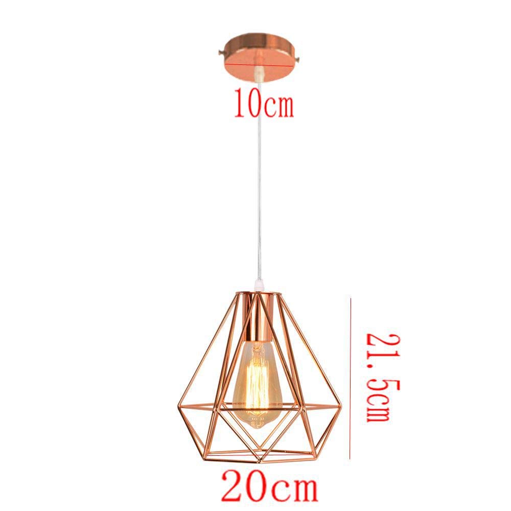 Lampadario E27, Lampada A Sospensione Vintage, Lampada Da Soffitto A Forma Di Gabbia Metallica Retro Illuminazione A Soffitto Per Cucina Soggiorno 91179958