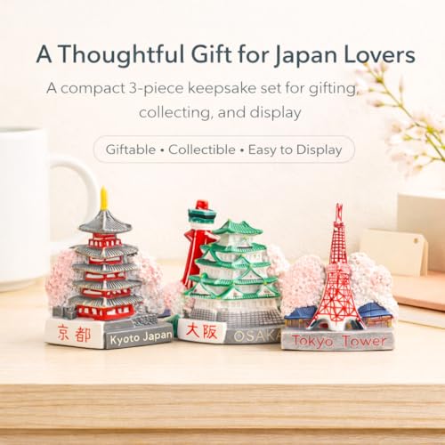 Imanes decorativos 3D Japón set de 3 piezas miniatura 5