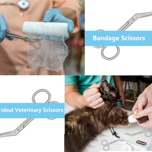 Naturahand 2 Pieces Ostomy Scissors Bandage Scissors, 4.4 Inches Nursing Scissors Stainless Steel Medical Scissors For Doctors Nurses Veterinary Home Nursing thumb #2