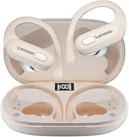 Fone de Ouvido Bluetooth 5.3 XT60 TWS Fones de Ouvido Sem Fio Universal Fone Bluetooth Mic Redução de Ruído Earbuds Sem Fio À Prova D' Água Headset (Bege)