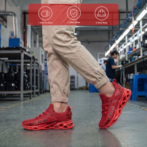 Image of Furuian Steel Toe Shoes for Men Women Slip On Comfortable Safety Shoes | Multi Color,Work Shoes,Comfortable,Steel Toe Sneakers,Lightweight,Breathable