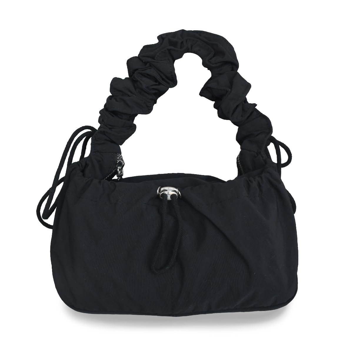 Nylon Crescent Bag Hobo Handbags Ruched Shoulder Bag Adjustable Strap Lightweight Casual Sling Bag Travel Tote Bags for Women