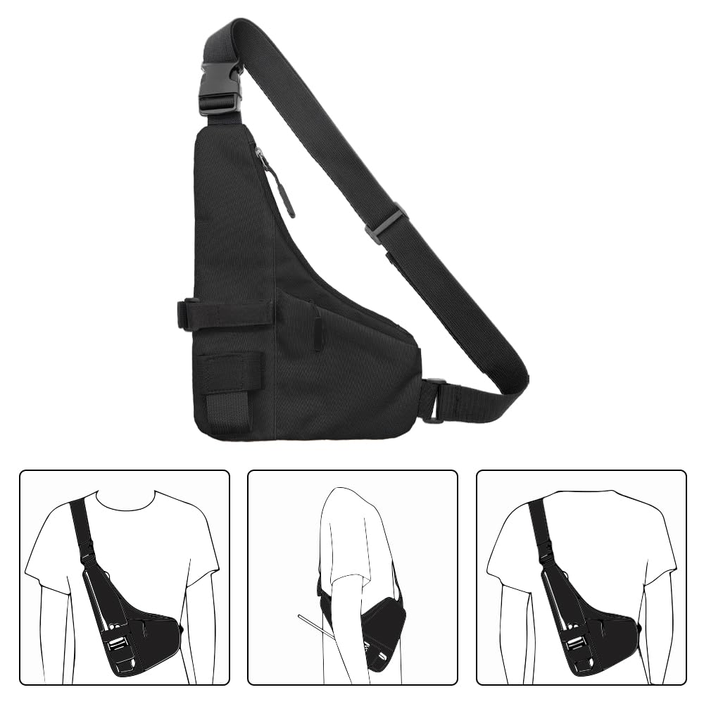 Joy Role Universal Radio L Shape Chest 2 Pockets Harness Tactical Vest Nylon Vest Walkie Talkie Chest Rig Pack Pouch Holster for Baofeng Motorola Two Way Radio Vest