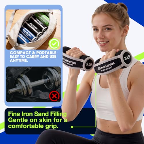 Image of AboveGenius Soft Hand Weights Set, 12 /18 lb Walking Dumbbells (1 /2 /3 /4lb)