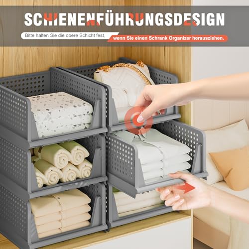 Neprock Schrank Organizer Kleiderschrank Organizer, 4 Pack Stapelbar Ordnungssystem Kleiderschrank Schubladenbox Closet Organizer… – Ansicht 2