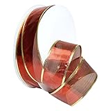 Morex Ribbon 7417.40/50-607 Curling Gleam 1.5' X 50 YD Wired Ribbon for Gift Wrapping, Red, Flower...