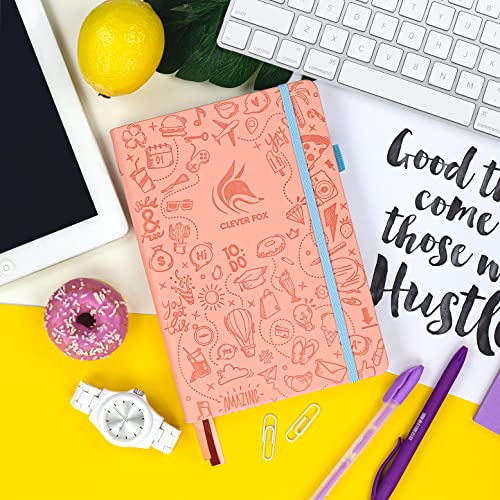 Clever-Fox-Dotted-Journal-20--Compact-Planning-and-Sketching-Dot-Grid-Notebook-120-GSM-Thick-No-Bleed-Paper--Planner-with-Pen-Loop-Pocket-Ribbons-Stickers-A5-Light-Pink