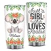 wowcugi Koala Gifts For Girls Personalized Koala Tumbler with Custom Name Stainless Steel 20oz 30oz Koalas Tumblers Graduation Christmas Birthday Gift for Animal Lovers