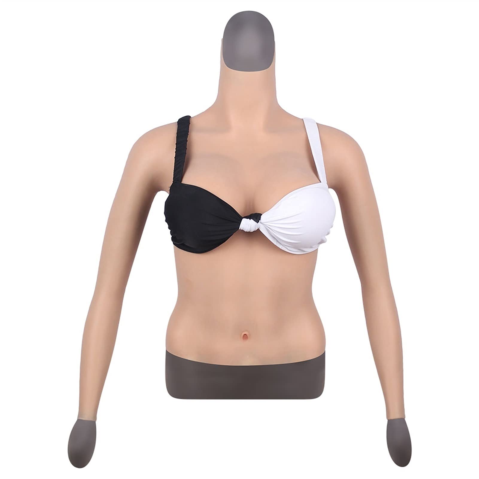 JuZi Store D Cup Artificial Silicone Breastplate With Arms, Realistic Silicone Breast Forms Half Length Fake Boobs Enhancers Female Breast, For Mastectomy Prosthesis