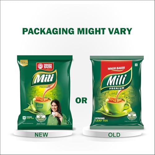 Image of Wagh Bakri Mili Leaf Tea, 1Kg, Green Tea (Pack of 3)