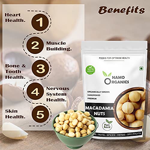 Image of Namo Organics - Macadamia Nuts - 200 GM | (Grade A ++ Nuts, Premium)
