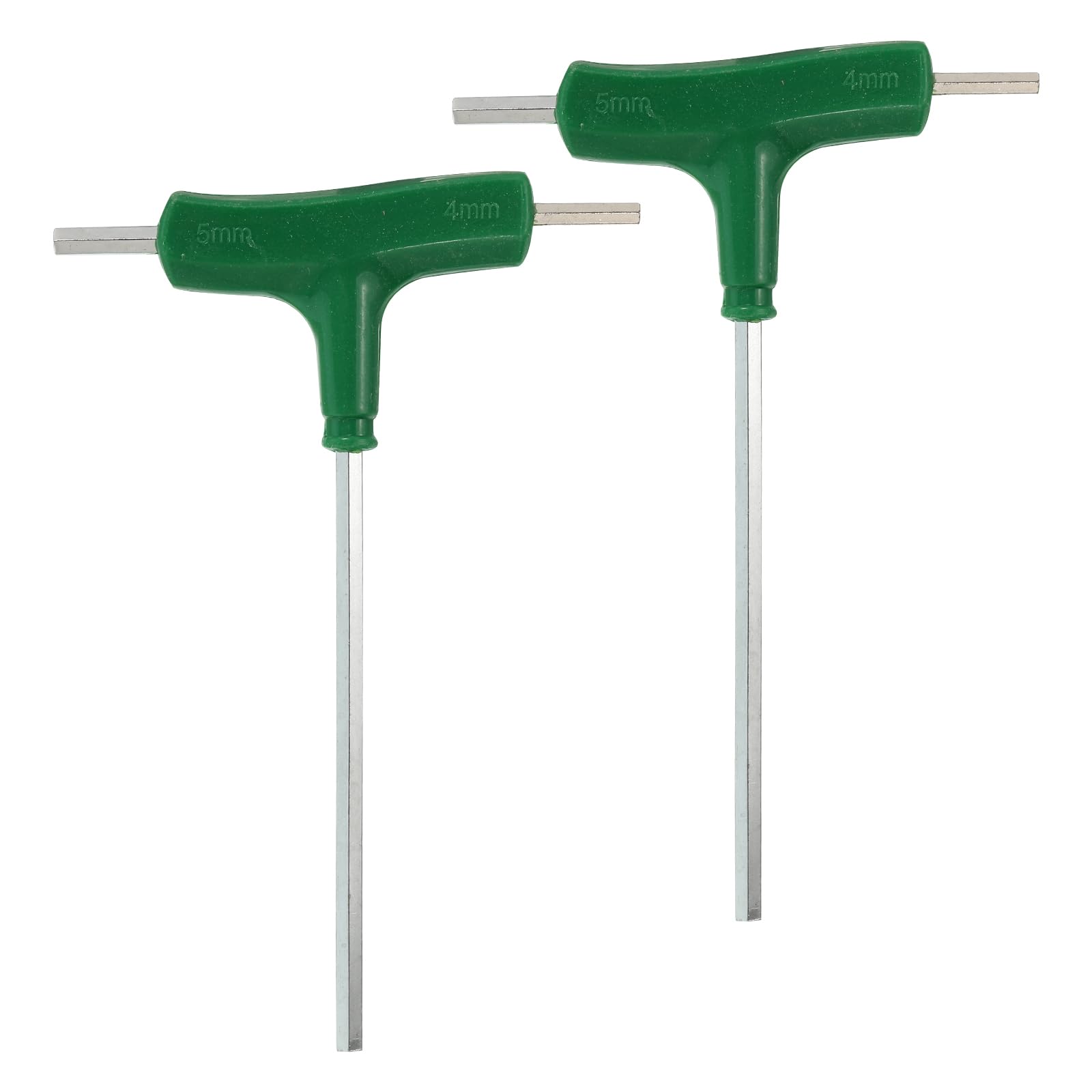 PATIKIL Three-Way Hex Wrench, 2 Pack 4mm&5mm T-Handle Hex Key Wrench Dual Male Ends Spanner for Chainsaw Tool Removal, Green