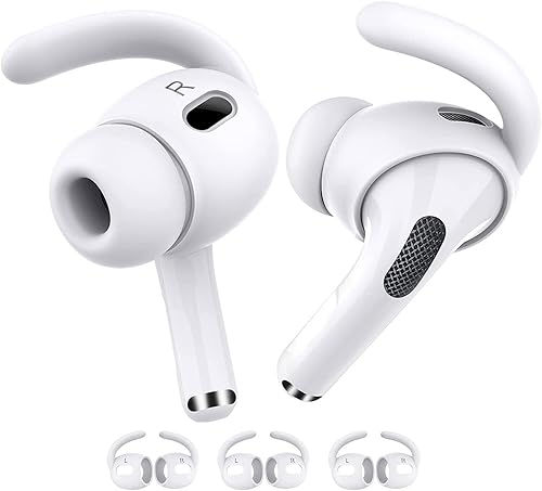 Ganchos antideslizantes para las orejas, accesorios para Airpods Pro 2, 2 generación (2022), 3 pares (blanco)