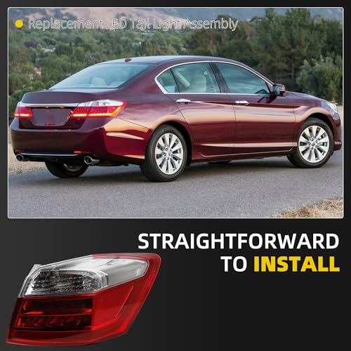 Image of Dasbecan LED Tail Light Assembly Compatible with 2013-2015 Honda Accord Sedan EX-L Touring Rear Lamp Taillight Right Passenger Side Replace# 33500T2AA12