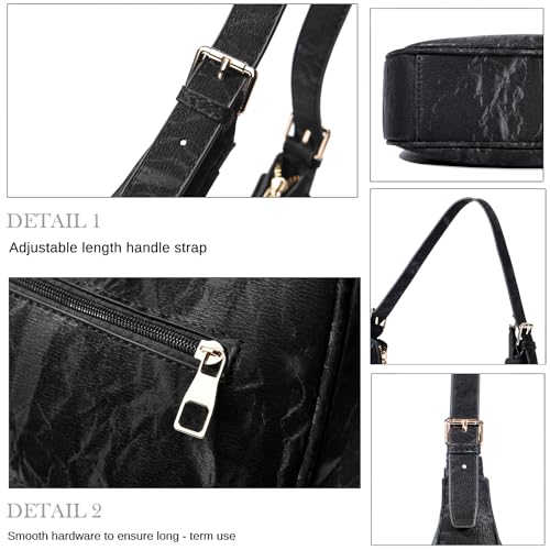 Image of CROJUYI Small Crescent Shoulder Bags Purses for Women Retro Classic Clutch Hobo Tote Purse and Handbag Cute Crossbody Bags