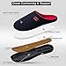 DL Mens-Memory-Foam-Slippers, Slip on Bedroom Slippers for Mens Indoor Outdoor, Men's House Slippers Non-Slip Hard Rubber Sole, Warm Soft Flannel Lining Man Slippers Black and Red size 9-10
