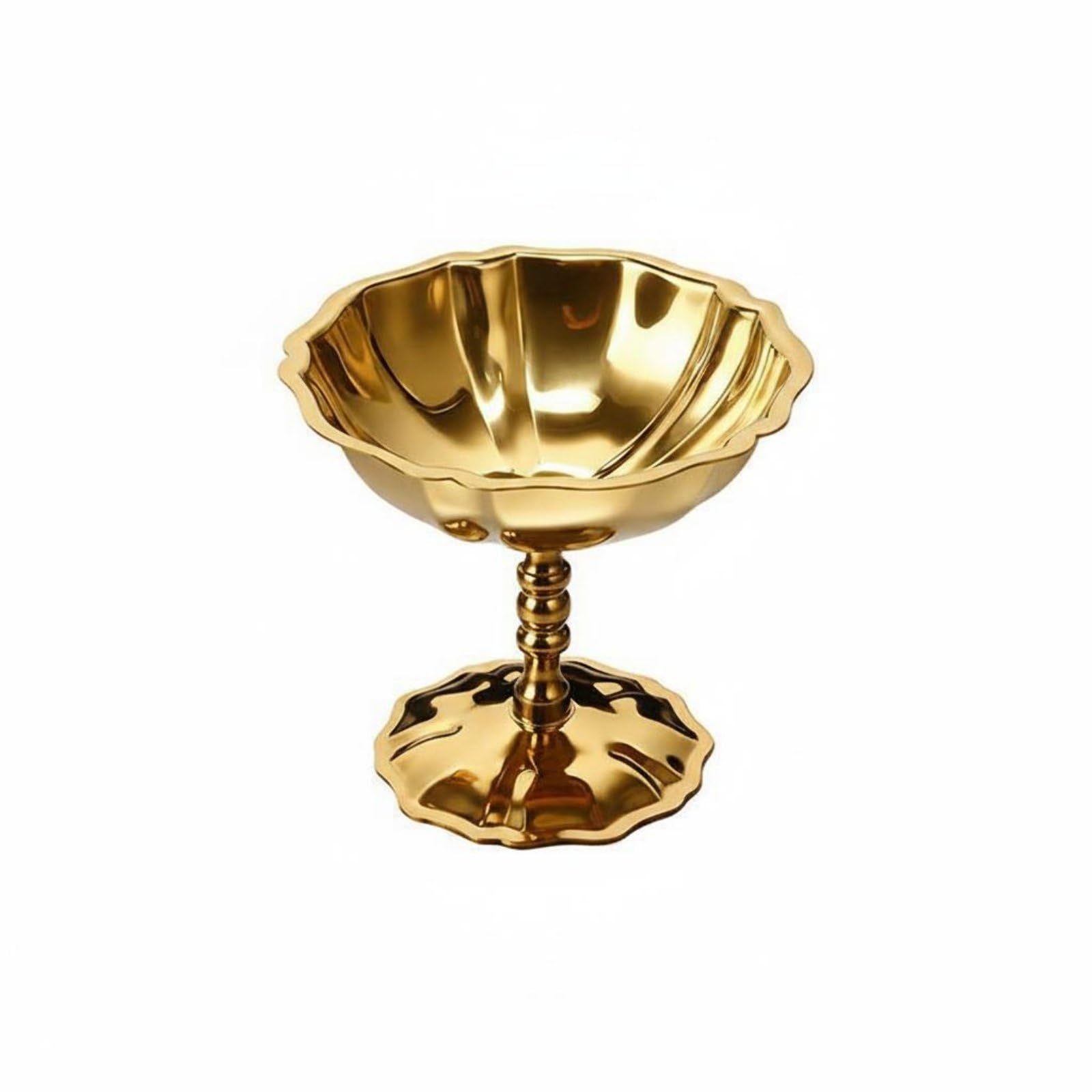 Mirror Polished Stainless Steel Dessert Cup Easy to Clean Ice Cream Sundae Cup Long-Lasting Stemmed Dessert Bowl Rust Resistant for Cafe, Restaurant, Party, Gold, Lotus-image-29