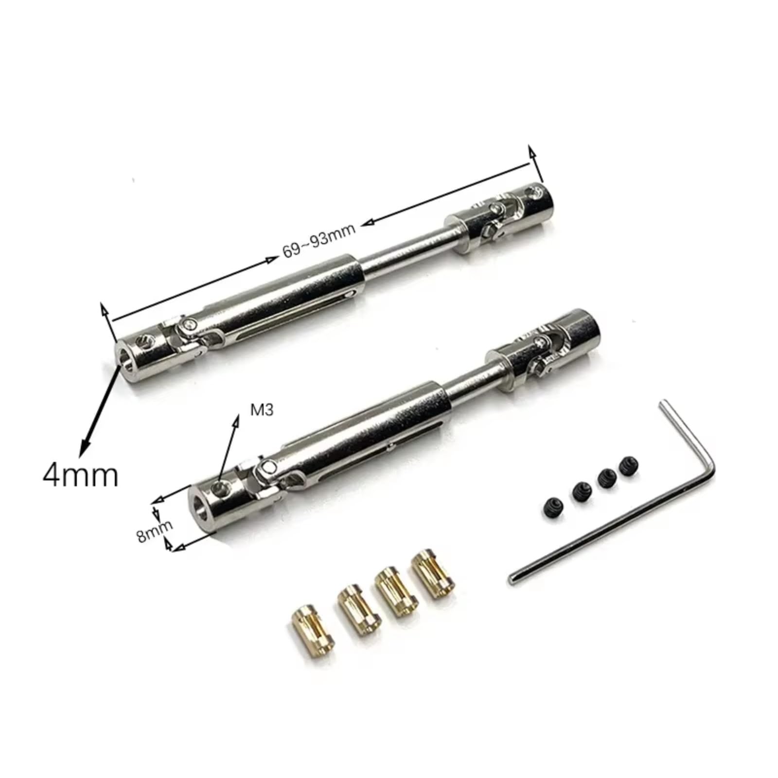Accesorios Rc Para MN168 Para MN82 Para MN78 1/12 Eje Transmisión Metálico CVD Con Manguito 3 Mm 4Mm Accesorios Mejora Coches RC Recambio