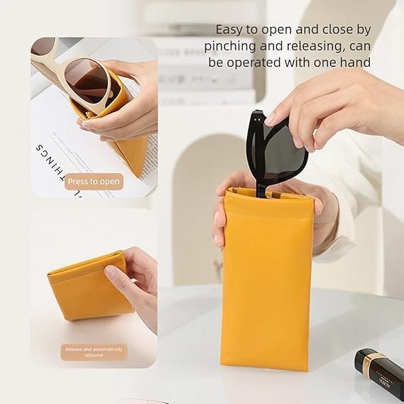 Erebloom Pouchic (5.5*7.1&3.6*7.1 in), Pouchic - Personalized Snap Closure Leather Organizer Pouch, Self-Closing Bags, Can Be Carried with You, Suitable for Shopping and Traveling (4 PCS 5.5*7.1 in)4