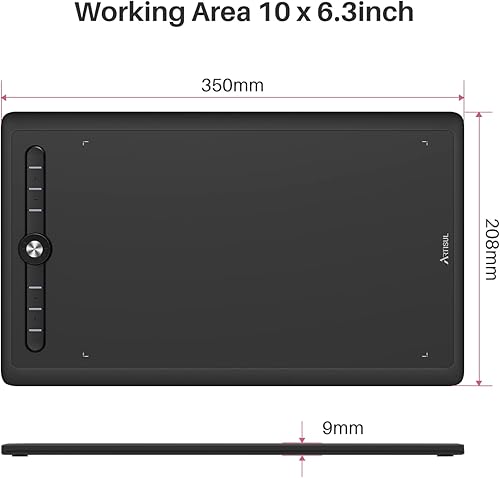 Miniatura 2 de Artisul M0610 Pro - Tableta de dibujo gráfico de 10 x 6 pulgadas con 8192 niveles de presión sin batería, lápiz capacitivo, 8 teclas de acceso