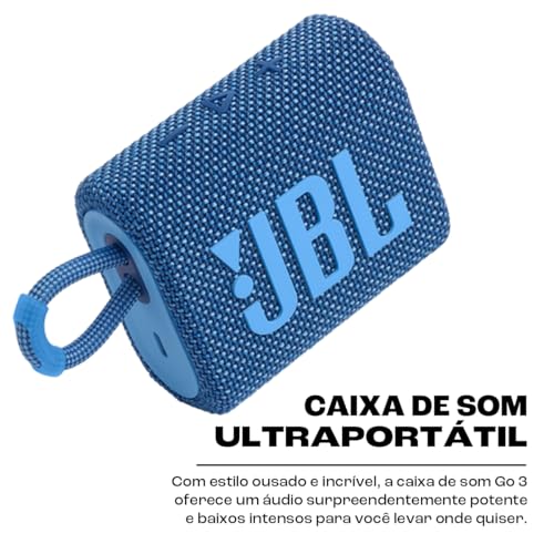 JBL, Caixa de Som Bluetooth, Go 3, Ultraportátil - Azul