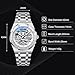 Imagen de RORIOS Relojes Hombre Mecánico Automático Reloj de Pulsera Dial Esqueleto Relojes con Correa de Acero Inoxidable Luminoso Reloj