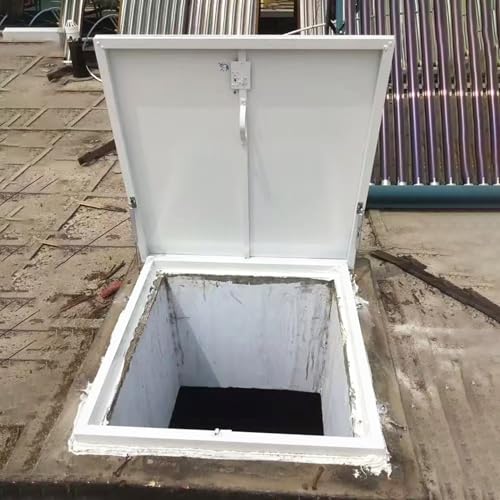 Cubierta de escotilla de techo de acero de zinc, impermeable, acceso de seguridad, acceso de emergencia, tamaños de 20 x 20 a 36 x 36 pulgadas (24 x 24 pulgadas/61 x 61 cm) para soluciones duraderas