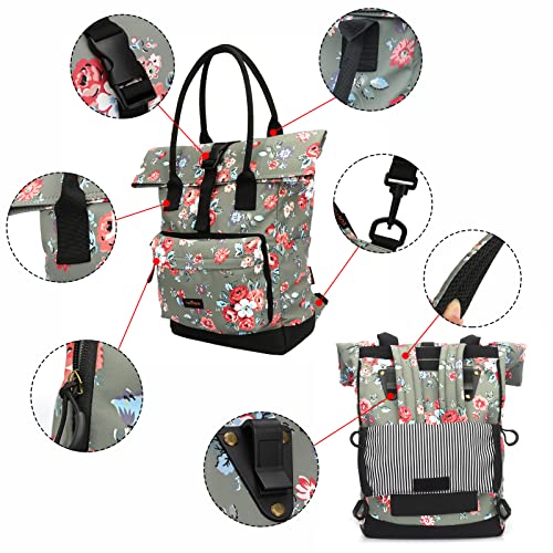 Tourbon Nylon Bicycle Pannier Bags Cycling Backpack Bike Rear Seat Storage (Flower), 40X11X28Cm #TOP6