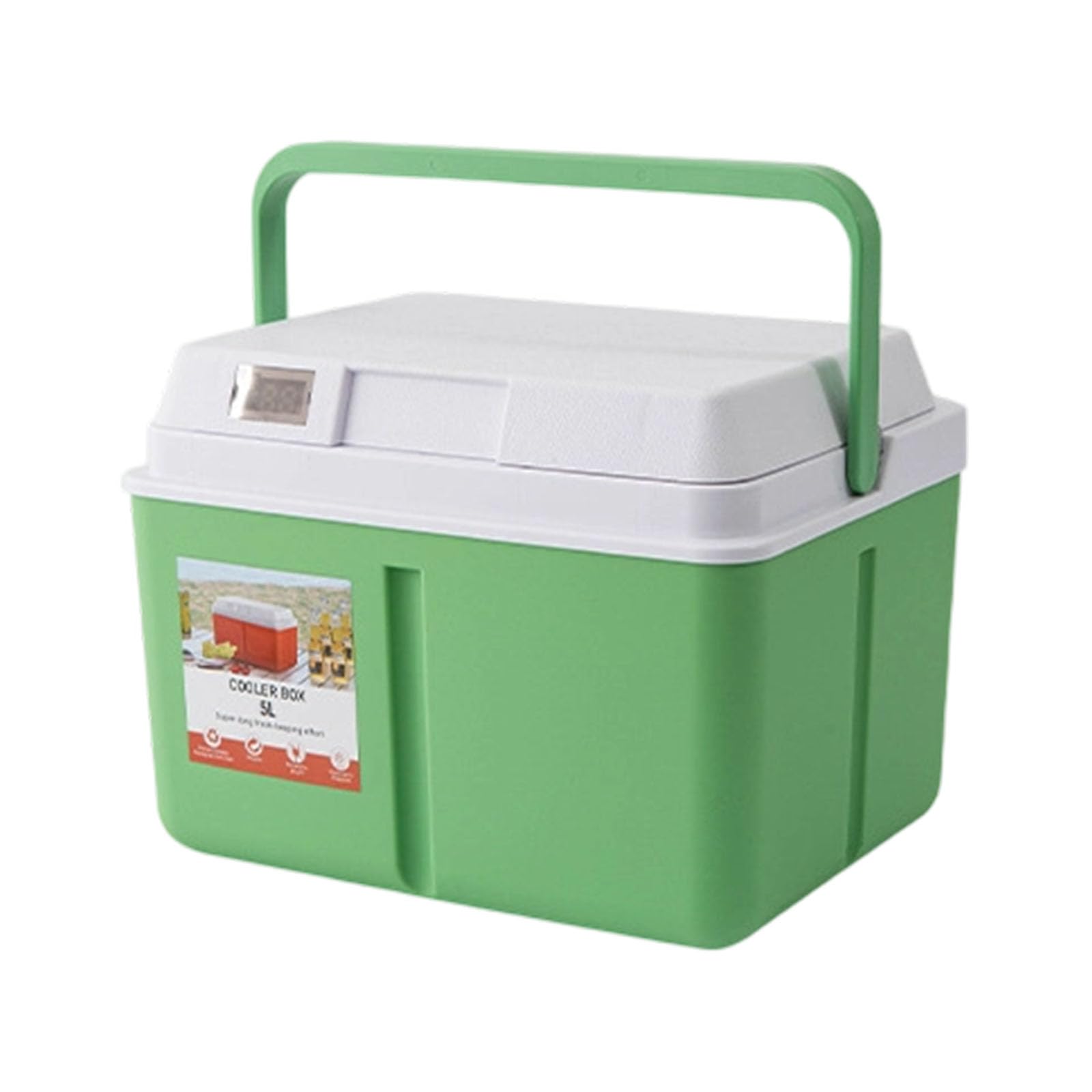 Borsa termica per alimenti con monitor della temperatura, conservazione di raffreddamento portatile per escursioni, picnic, viaggi in auto e campeggio, scatola di raffreddamento isolante, borsa