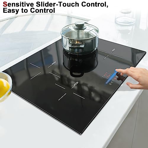 Image of Karinear 30 Inch Induction Cooktop, 4 Burners Electric Stove top, 240V | Sensor Touch Control, 9 Power Level Drop-in Induction Stove top, Child Safety Lock, Timer, 7200w, No Plug(come with a pot)