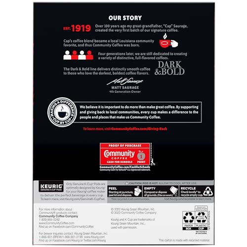 Image of Community Coffee Dark & Bold Intense Blend 96 Count Coffee Pods, Compatible with Keurig 2.0 K-Cup Brewers, 24 count (Pack of 4)