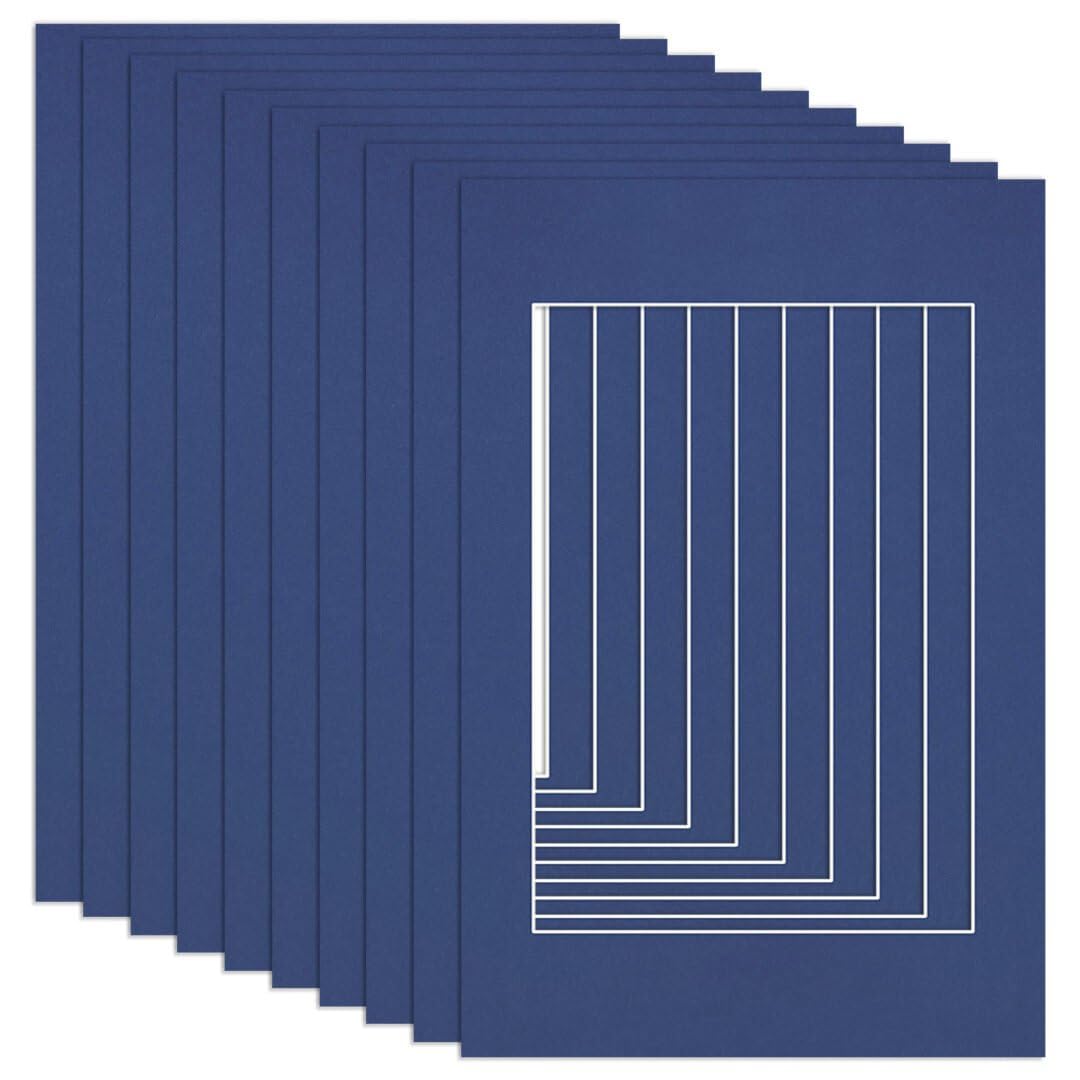 Procut Global 60x40cm Blue Picture Mounts to Fit A3 Aperture - Precision Cut Cardboard Photo Mount - Ideal for Frames, Prints, Artwork & Certificates - Sizes & Colours Available - 10 Pack — image 1