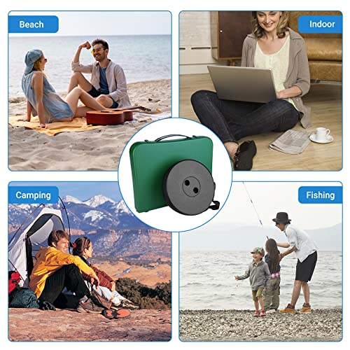 Image of Portable Folding Table and Stool Set, Lightweight Foldable Table & Collapsible Stool for Camping Picnic Beach Fishing, Sturdy Small Outdoor Table with Mesh Layer Storage