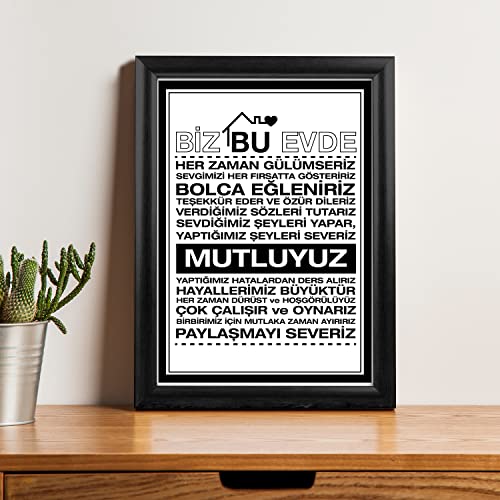 Ailenize Özel Dekoratif Ev Hediyesi Baskılı Çerçeve 24x33x1 cm